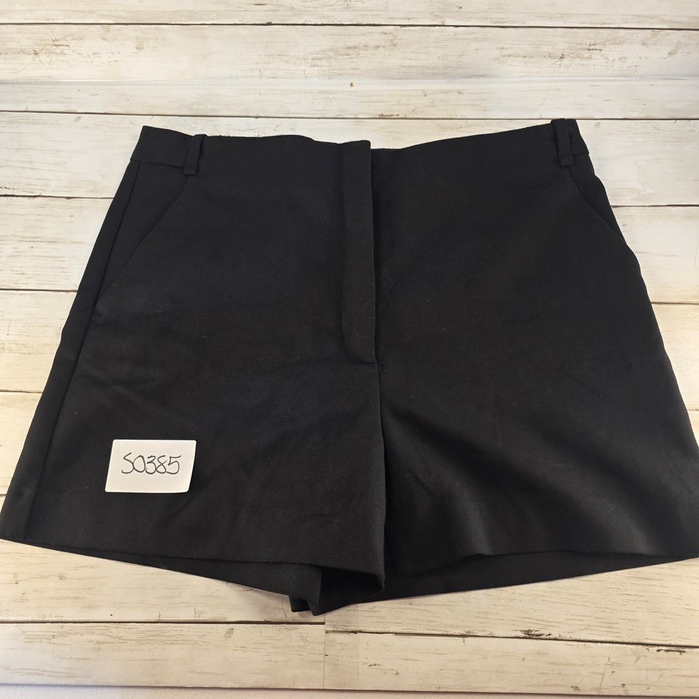 Zara Basic Collection Black Tailored Shorts Womens Large High Waist Dress Shorts